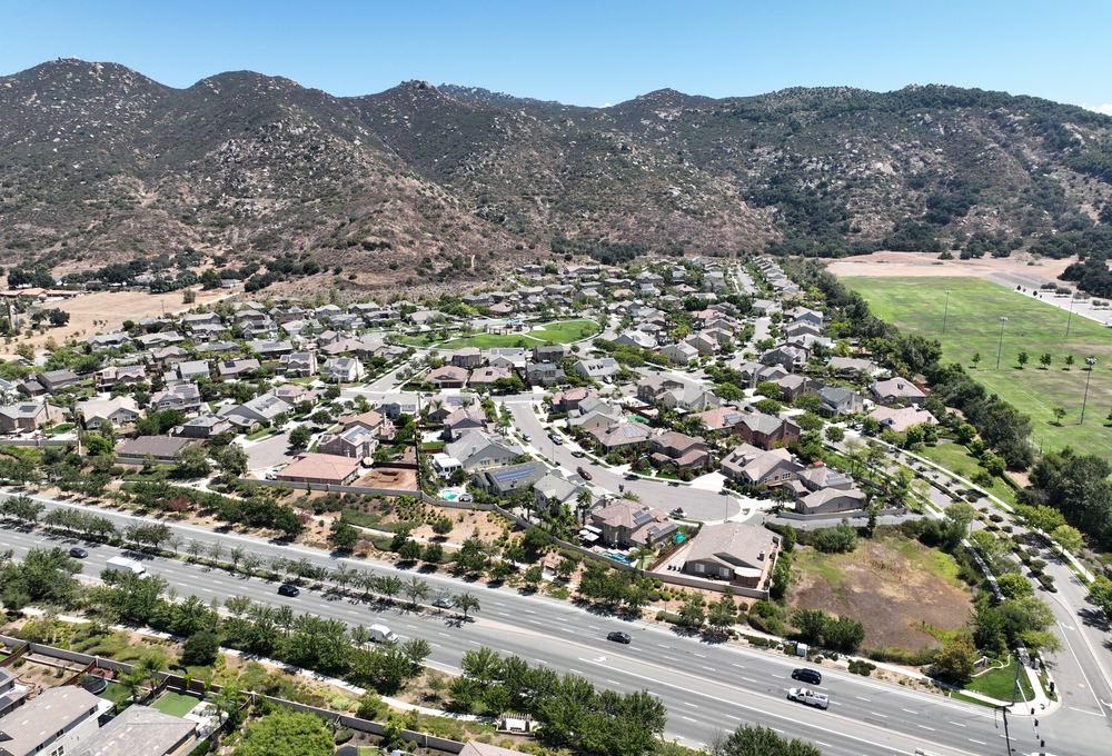 aerial view of neighborhood